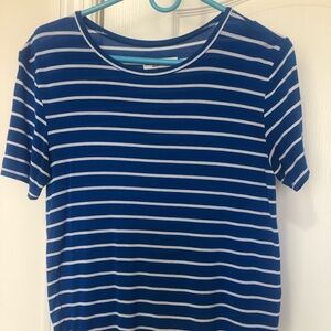 Blue and White Striped T-Shirt Size XS